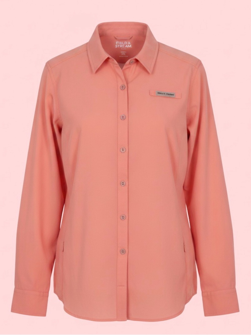 Field & Stream Women's 2XL L/S Button-Up Fishing Shirt Vented Back Zip Pocket